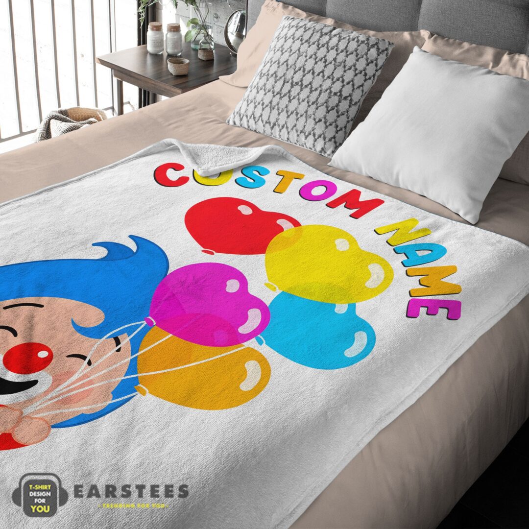 good-colorful-plim-plim-cheerful-clown-balloons-blanket-fleece-customized-blanket-mk-03 Good Colorful Plim Plim Cheerful Clown Balloons Blanket Fleece Customized Blanket - Image 2
