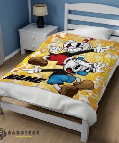 Good Cuphead and Mugman Crazy Cup Blanket Fleece Customized Blanket - Image 3