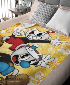 Good Cuphead and Mugman Crazy Cup Blanket Fleece Customized Blanket - Image 2