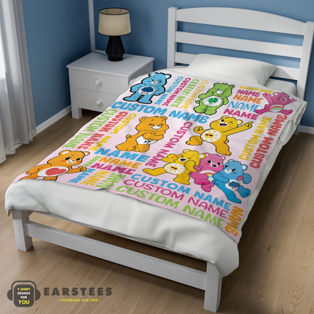 good-cute-care-bears-friends-blanket-fleece-customized-blanket-mk-02 Good Cute Care Bears & Friends Blanket Fleece Customized Blanket - Image 3