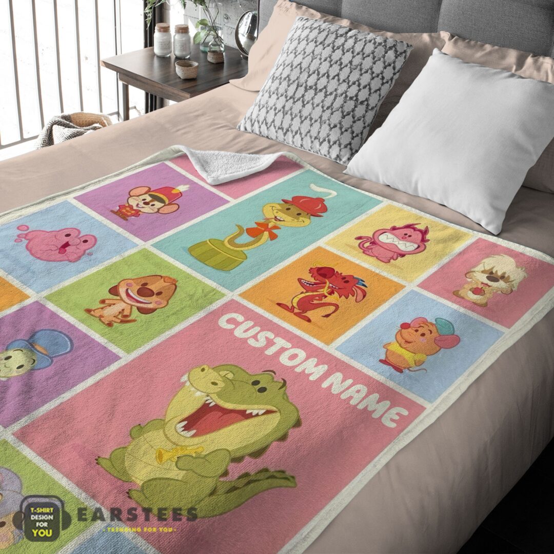 good-cute-chibi-animals-blanket-fleece-customized-blanket-mk-03 Good Cute Chibi Animals Blanket Fleece Customized Blanket - Image 2