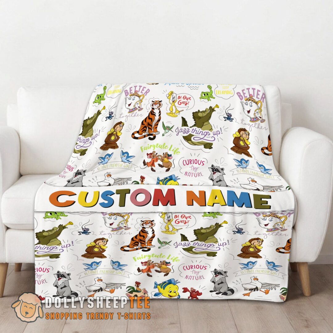 Good Cute Disney Animal Characters Collage Blanket Fleece Customized Blanket