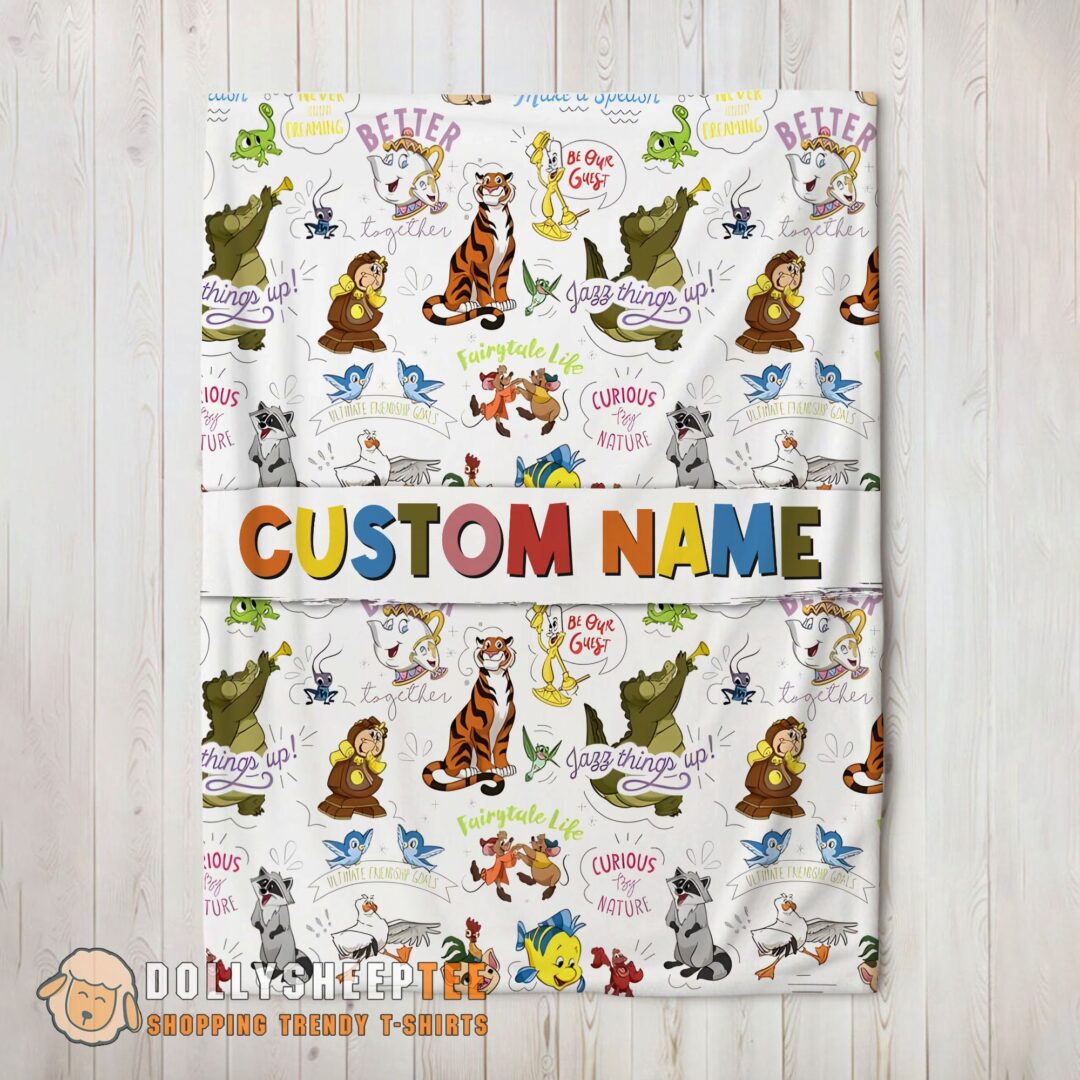 Good Cute Disney Animal Characters Collage Blanket Fleece Customized Blanket