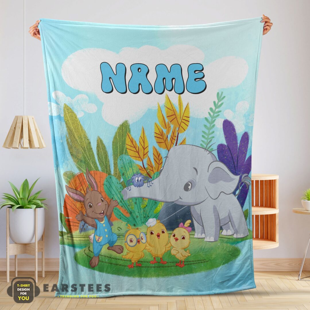 good-cute-elephant-safari-animal-for-boys-customized-blanket-mk-01-1 Good Cute Elephant Safari Animal for Boys Customized Blanket