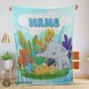 Good Cute Elephant Safari Animal for Boys Customized Blanket