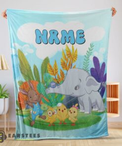 Good Cute Elephant Safari Animal for Boys Customized Blanket