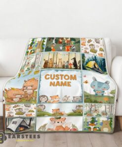 Good Cute Forest Animals Collage Whimsical Blanket Fleece Customized Blanket - Image 2