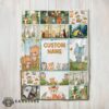 Good Cute Forest Animals Collage Whimsical Blanket Fleece Customized Blanket