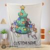 Good Cute Mice & Penguin Cartoon Christmas Tree Blanket Fleece Customized Blanket