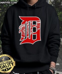 Good Detroit Tigers X Red Wings logo mashup hoodie featuring iconic team logos for sports fans.