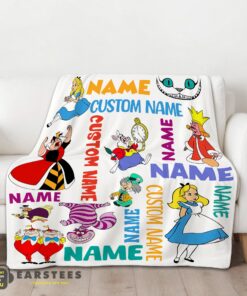 Good Disney Alice in Wonderland All Character Blanket Fleece Customized Blanket - Image 2