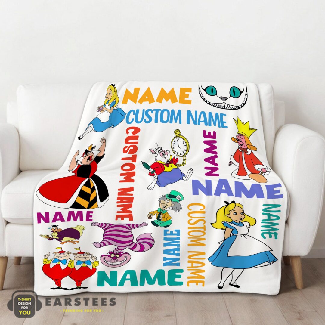 good-disney-alice-in-wonderland-all-character-blanket-fleece-customized-blanket-mk-01 Good Disney Alice in Wonderland All Character Blanket Fleece Customized Blanket - Image 2