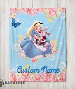 Good Disney Alice & The White Rabbit Alice In Wonderland Blanket Fleece Customized Blanket