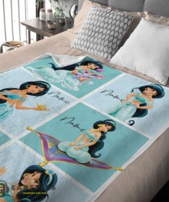 Good Disney Cartoon Aladdin Jasmine Princess Blanket Fleece Customized Blanket - Image 2