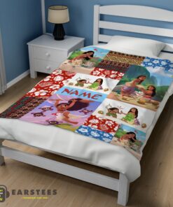 Good Disney Cartoon Moana Family With Friends Blanket Fleece Customized Blanket - Image 3