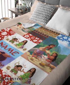 Good Disney Cartoon Moana Family With Friends Blanket Fleece Customized Blanket - Image 2