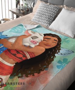 Good Disney Cartoon Moana Family With Friends Cute Blanket Fleece Customized Blanket - Image 2