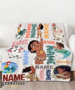 Good Disney Cartoon Moana With Friends Blanket Fleece Customized Blanket - Image 2