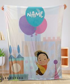 Good Disney Cartoon Up Boy With Balloon Blanket Fleece Customized Blanket