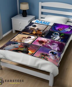 Good Disney Cartoon Wall-E and Eve Blanket Fleece Customized Blanket - Image 3