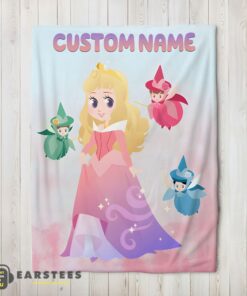 Good Disney Chibi Aurora Sleeping Beauty Pastel-Colored Blanket Fleece Customized Blanket