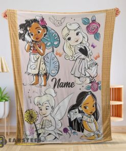 Good Disney Chibi Moana Alice Tinker Bell Pocahontas Blanket Fleece Customized Blanket