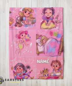 Good Disney Cute Kids Princess Sketches Blanket Fleece Customized Blanket