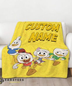 Good Disney Ducktales Huey Dewey Louie Webby Yellow Cartoon Collage Blanket Fleece Customized Blanket - Image 2