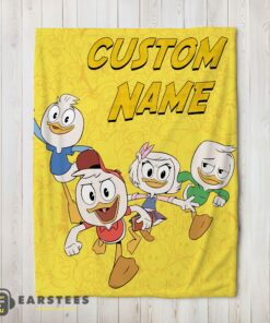 Good Disney Ducktales Huey Dewey Louie Webby Yellow Cartoon Collage Blanket Fleece Customized Blanket