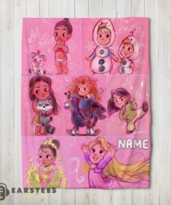 Good Disney Kids Princess Sketches Blanket Fleece Customized Blanket