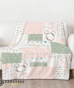 Good Disney Mickey Logo Heart Texture Blanket Fleece Customized Blanket - Image 2