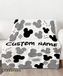 Good Disney Mickey Logo Texture Blanket Fleece Customized Blanket - Image 2