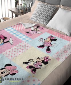 Good Disney Minnie Mouse Patchwork Pattern Blanket Fleece Customized Blanket - Image 2