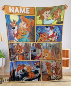 Good Disney Oliver & Company Jenny Foxworth Oliver Dodger With Friends Blanket Fleece Customized Blanket