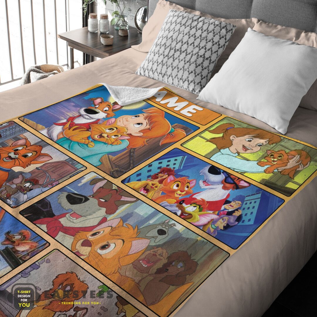 good-disney-oliver-company-jenny-foxworth-oliver-dodger-with-friends-blanket-fleece-customized-blanket-mk-03 Good Disney Oliver & Company Jenny Foxworth Oliver Dodger With Friends Blanket Fleece Customized Blanket - Image 2
