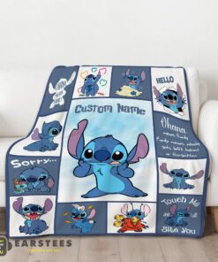 Good Disney Playful Stitch Collage Blanket Fleece Customized Blanket - Image 2