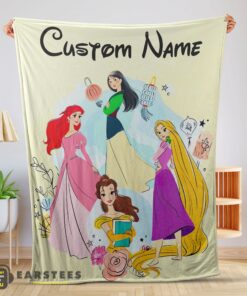 Good Disney Princess Ariel Mulan Rapunzel Belle Princess Blanket Fleece Customized Blanket