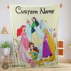 Good Disney Princess Ariel Mulan Rapunzel Belle Princess Blanket Fleece Customized Blanket