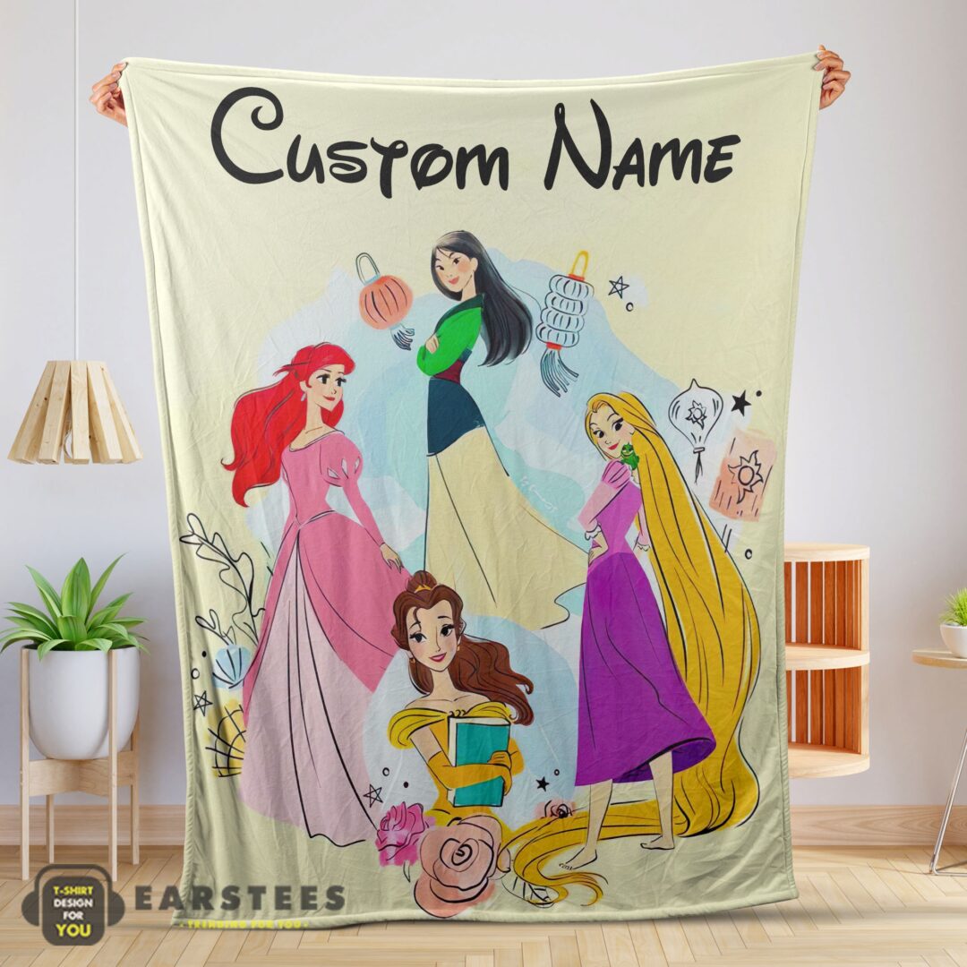 good-disney-princess-ariel-mulan-rapunzel-belle-princess-blanket-fleece-customized-blanket-mk-01 Good Disney Princess Ariel Mulan Rapunzel Belle Princess Blanket Fleece Customized Blanket