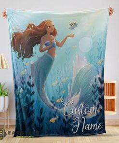 Good Disney The Little Mermaid Ariel Princess Fleece Family Princess Customized Blanket