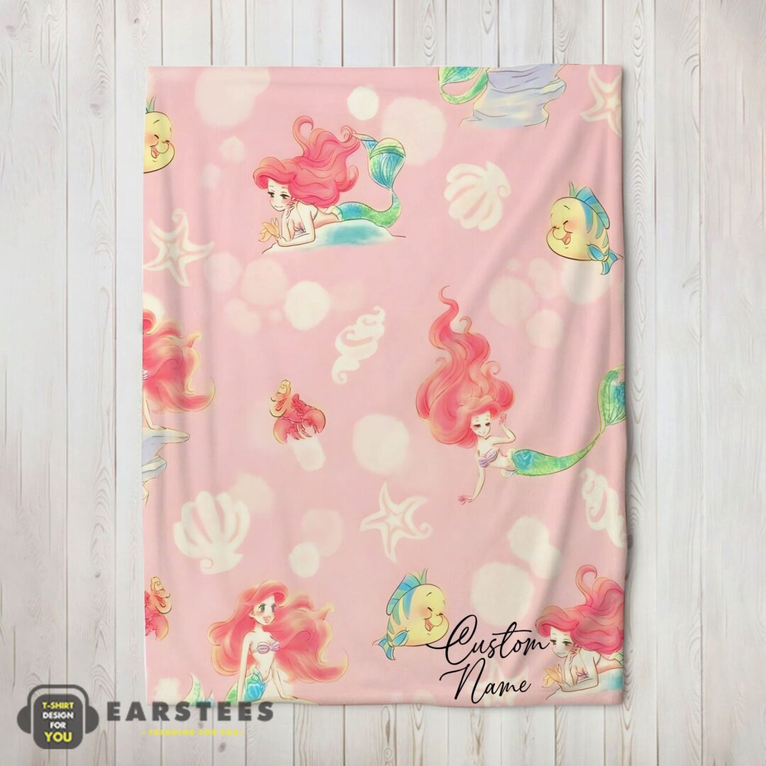 good-disney-the-little-mermaid-flounder-delicate-watercolor-blanket-fleece-customized-blanket-mk-02 Good Disney The Little Mermaid & Flounder Delicate Watercolor Blanket Fleece Customized Blanket