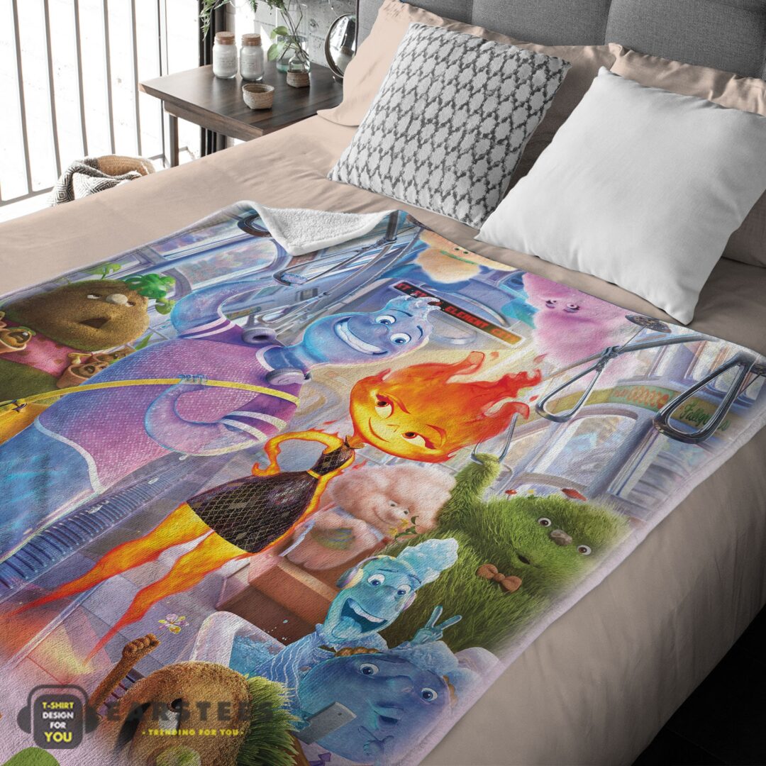 good-elemental-characters-ember-lumen-wade-with-friends-blanket-fleece-customized-blanket-mk-02 Good Elemental Characters Ember Lumen Wade With Friends Blanket Fleece Customized Blanket - Image 2