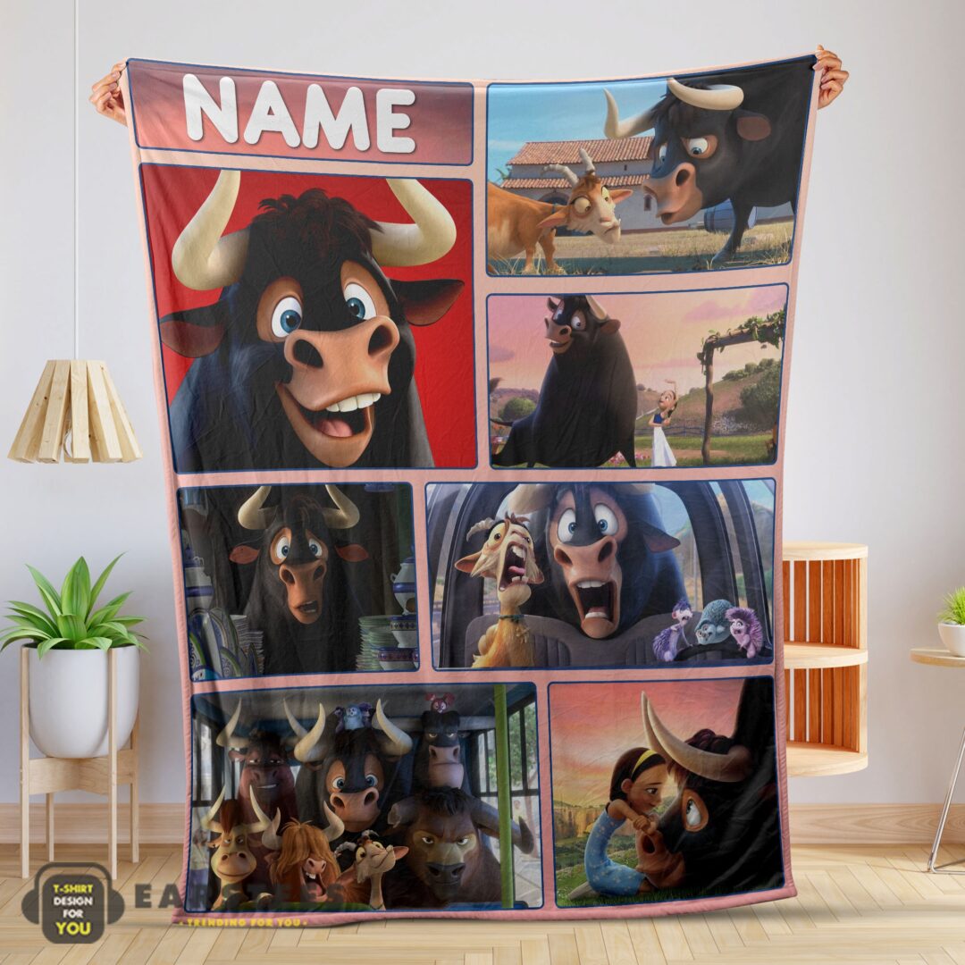 good-ferdinand-and-friends-the-gentle-bulls-journey-blanket-fleece-customized-blanket-mk-01 Good Ferdinand And Friends The Gentle Bull's Journey Blanket Fleece Customized Blanket