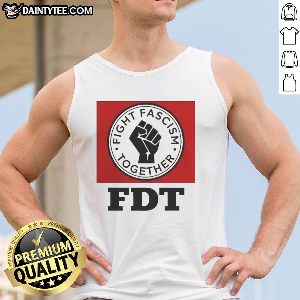 good-fight-fascism-together-logo-tank-top Alt Text: Good Fight Fascism Together logo on a stylish tank top, promoting unity and activism against fascism.
