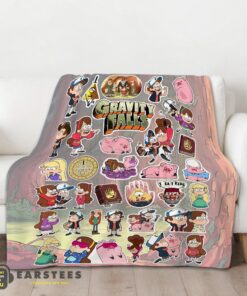 Good Gravity Falls Dipper Mabel & Waddles Sticker Collage Blanket Fleece Customized Blanket - Image 2