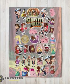 Good Gravity Falls Dipper Mabel & Waddles Sticker Collage Blanket Fleece Customized Blanket