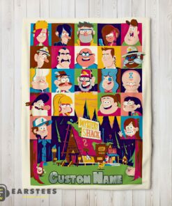 Good Gravity Falls Mystery Shack Characters Collage Blanket Fleece Customized Blanket