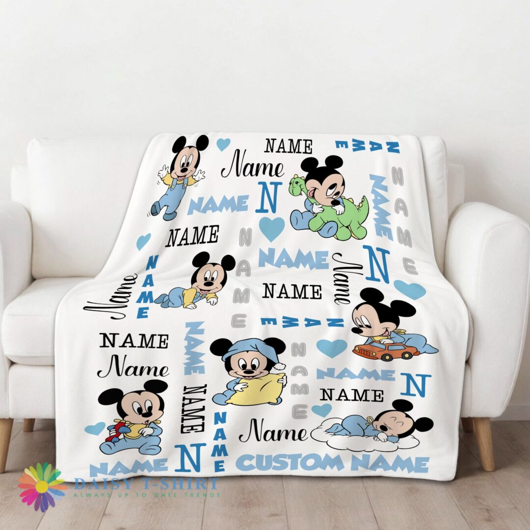 Good Happy Disney Baby Mickey's Dreamland Blanket Fleece Customized Blanket