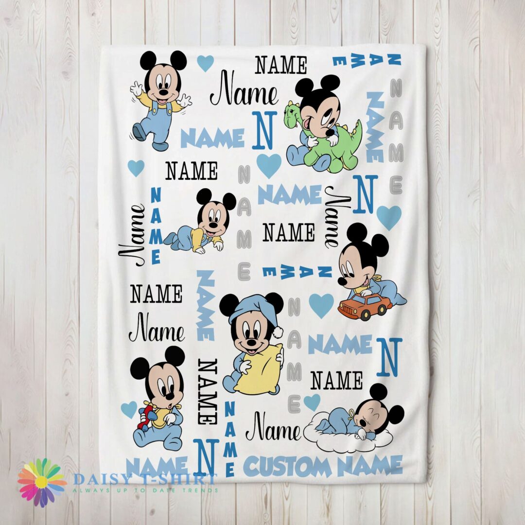 Good Happy Disney Baby Mickey's Dreamland Blanket Fleece Customized Blanket