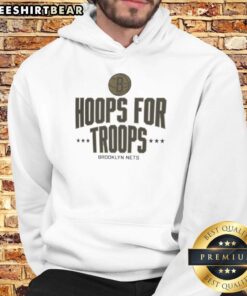 Good Hoops For Troops Brooklyn Nets basketball hoodie showcasing team logo and stylish design for fans.